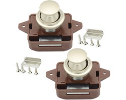 2Pcs Push Button Latch Lock voor Motorhome - Perfect voor Tekeningen - Kastdeuren en Meubels - Geschikt voor Alle Soorten Meubilair Thuis, in Mobiele Huizen, Botens, Caravans en Meer
