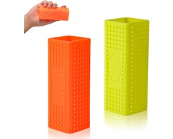 2pcs Silicone Hair Brushes for Pets, Block Roller Cleaner Reusable Animal Hair Carpet Brush Portable Carpet Cleaner Roller for Furniture Sofa Rugs Sofa Bedding (Yellow and Orange)
