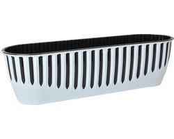 2st bloembakken wit antraciet 8L piano vensterbank plantenbak 51x15cm winterhard