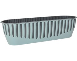 2St Piano bloembakken groen antraciet 8L vensterbank plantenbak 51x15cm winterhard