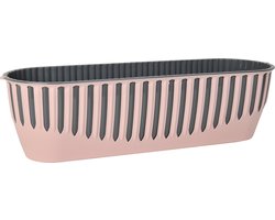 2St Piano bloembakken roos antraciet 8L vensterbank plantenbak 51x15cm winterhard