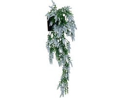 2st. Witte Kunst Hangplant | Wit met Groene Kunsthangplant | Hangende Kunstplant in Pot | Kunstplanten voor Binnen