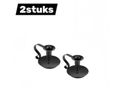 2stuks - kandelaar - IJzeren Kandelaar - Sierlijke Kaarshouder voor op Tafel - Romantische Sfeerverlichting voor Huis en Feest - woondecoratie、feestdecoratie - zwart