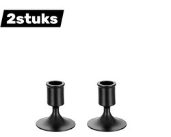 2stuks - Kandelaar - Vintage metaal - klassieke - Klokvormige kandelaar - Voor het creëren van romantische sfeerverlichting - Decoratief stuk voor romantische diners bij kaarslicht - Woondecoratie - Zwart