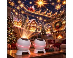 2‑Stuks Kerst Laser Projectorlamp - USB Aangedreven Laser Kerst Sfeerprojector - Nachtlamp voor Binnen - Feestverlichting voor Kerstfeest - Familiebijeenkomsten - Woonkamer en Slaapkamer - Plug‑and‑Play Kerstdecoratie
