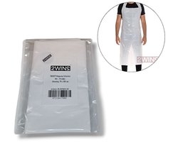 2WINS® Wegwerp Schorten - 10 stuks - wit - plastic - 70x108cm (B4)