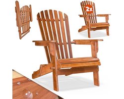 2x Adirondack Tuinstoelen van Acaciahout - Weerbestendig, Opvouwbaar en Ergonomisch