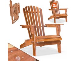2x Adirondack Tuinstoelen van Acaciahout - Weerbestendig, Opvouwbaar en Ergonomisch