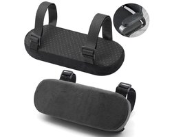 2x Armleuning Kussen Voor Bureaustoel - Ergonomische - Armpads - Universeel - Zachte Pads - Ondersteuning - voor Ellebogen en Onderarmen - Drukontlasting - Steun voor Armleuningen in Zwart