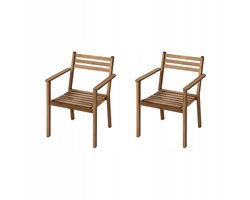 2x ASKHOLMEN Tuinstoel met armleuningen - donkerbruin