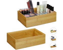 2x bamboe organizer - stapelbaar - badkamer - keuken - opbergbox