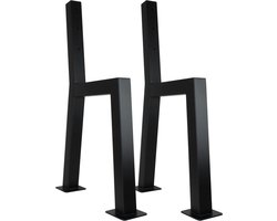 2x Bankframe H-Vorm met Rugleuning Zelfbouw voor Buiten Sterk Weerbestendig