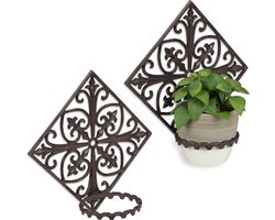 2x bloempothouder - muur - pothouder - bloempothanger - wandhaak - decoratie