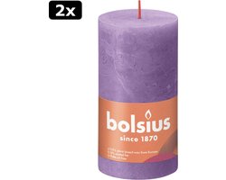 2x Bolsius Rustiek stompkaars 130/68 - Vibrant Violet