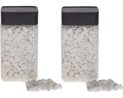 2x Decoratie/hobby stenen wit 600 gram - Home deco woonaccessoires - Knutsel materialen