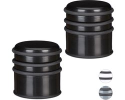 2x deurstop - deurstopper - rubberen ring - deurbuffer zwaar - kunststof zwart