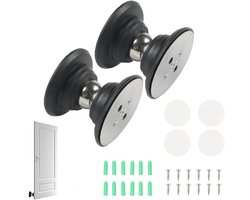 2x Deurstopper - Krachtige Deurvastzetter - Magnetische Deurstop - Deur vast zetten - Deur stopper - Deur dicht gooien - Deursluiting - Deuropenhouder - Buiten en Binnen - RVS - Voor caravan, camper, boot, lading, veiligheidsdeur - Zwart