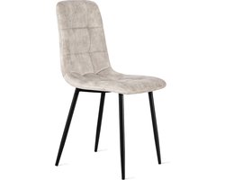 2x Eetkamerstoel Yerevan - Fluweel - Taupe