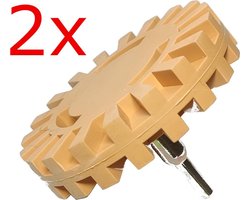 2x Folie verwijderen caramelschijf gummi stickerverwijderaar rubberen schijf 97mm