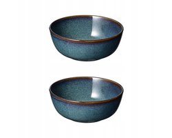 2x GLADELIG Kom Misk 14cm Blauw Steen Aardewerk - Vaatwasser & Magnetron