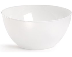 2x Grote saladeschalen/kommen transparant - 25 cm - Sla/salade serveren - Schalen/kommen van kunststof - Keukenbenodigdheden