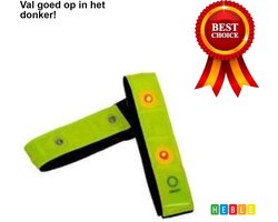 *** 2x Hardloop verlichting - Rood Lichtgevende LED Veiligheidsband - 2 Stuks - Inclusief Batterij -Knipperend of Brandend Licht -Zichtbaar- Armband - Veilig Hardlopen Band - Wandelen - Sporten- van Heble®***
