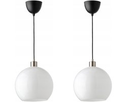 2x Järpliden Hanglamp - Wit Glas/Vernikkeld, 30 cm