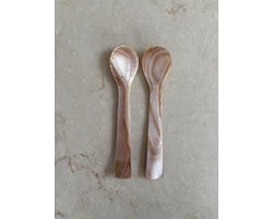 2x Kaviaar lepel - Parelmoer lepel - Dessert lepel - Amuse lepel - 12cm