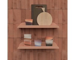 2x keukenplankjes 40cm - roze - wandplank - keukenrek