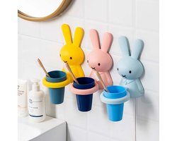 2x Kinder Tandenborstelhouder met Zuignap | Tandenborstelbeker Dier | Badkamer & Keuken