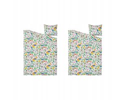 2x Kinderbeddengoed Jungle 150x200 cm met Kussensloop 50x60 cm
