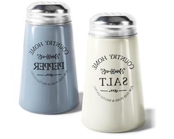 2x kruidenstrooiers van gekleurd glas - zout en peper - oud Engelse landhuisstijl - grof zout - landelijke stijl - 2 stuks Zoutvaatje