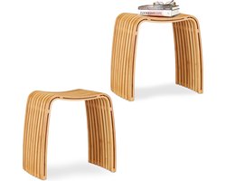 2x kruk bamboe - elegante hocker - krukje voor de gang - Scandinavische stijl