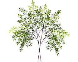 2x Kunsttakken Decoratie - 110cm Lijnvaren en Olijftakken voor Vloervaas - Voorjaar & Pasen Decoratie