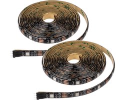 2x led strip verlichting - gekleurd - 3 m - usb - zelfklevend - met afstandsbediening - lichtstrip - led-strip - lichtsnoer