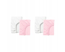2x LEN Kinderbed lakenset - Wit & Roze 60x120 cm