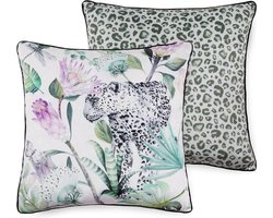 2x Leuke Gevulde Sierkussen Met Een Trendy Print Cheetah  | 50x50 | Dubbelzijdig | Hoogwaardig Kwaliteit
