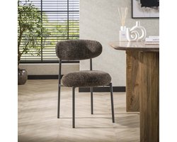 2x LifestyleFurn Eetkamerstoel Lawson Renegade stof - Bruin