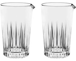 2x Luxe glazen water karaffen van 550 ml Optima- Sapkannen/waterkannen/schenkkannen