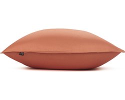 2x luxe katoen/satijn kussenslopen oranje - 80x80 - subtiel glazend - stijlvolle uitstraling - heerlijk zacht en comfortabel - hoogwaardige kwaliteit - perfecte pasvorm