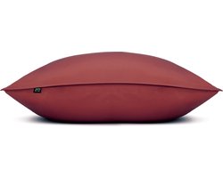 2x luxe katoen/satijn kussenslopen rood - 80x80 - subtiel glazend - stijlvolle uitstraling - heerlijk zacht en comfortabel - hoogwaardige kwaliteit - perfecte pasvorm
