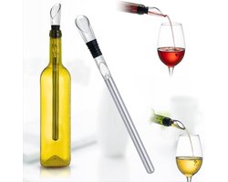 *** 2x Luxe Premium Wijnkoeler stick - Wijnschenker - Cadeau Idee - Geschikt voor elke wijnfles - Wijnkoelstaaf - Wine Chiller - Wijnkoeler RvS - Koelstaaf voor wijn - van Heble® ***