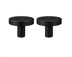 2X Meubelknop Harbor Rond Zwart - Kast knopjes - Kastknoppen Zwart - Meubelknop- - deurknoppen voor kasten - Meubelbeslag - deurknopjes - Kastknopjes