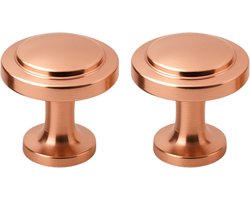 2X Meubelknoppen Rose Goud - Diameter 29mm - Knoppen voor keukenkast - deurknopjes - Meubelknoppen / Kastknoppen Rose goud