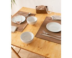 2x Monaco Placemat Copper - lederlook - Koper - rechthoek - 45x30cm - Kunstleder