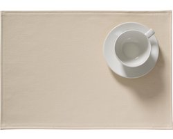2x Monaco XL Placemat Cream - lederlook - Beige - rechthoek - Kunstleder - Extra grote placemat - 48x35cm