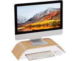 2x monitorstandaard - bamboe - monitor verhoger - beeldscherm standaard