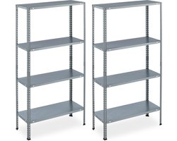 2x opbergrek metaal - stellingkast verzinkt - opbergkast - magazijnstelling