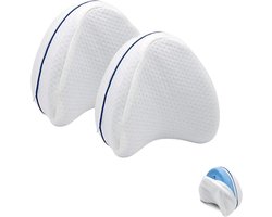 2x orthopedisch beenkussen - Ergonomisch beenverhogend kussen - Knieënkussen voor zijslapen (geheugenSchuim) - Verlicht rug-, heup-, ischias- en gewrichtspijn