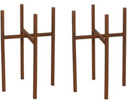 2x Plantenstandaards/voeten Ascot roest 21 x 35 cm - Plantenkrukjes - Woonaccessoires urban jungle